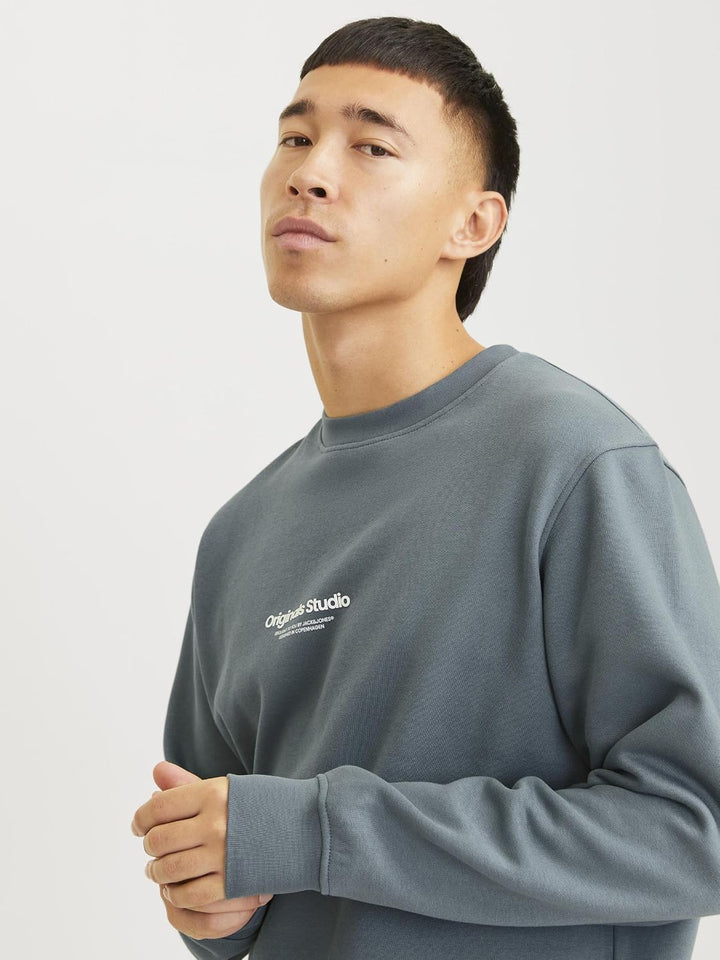 JACK &amp; JONES Male Sweatshirt Gedruckt Sweatshirt M Stormy Weather, M Stormy Weather