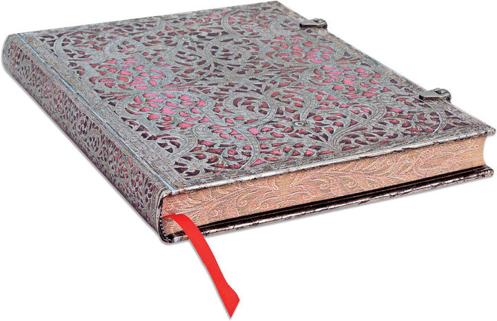 Paperblanks Silberfiligran Kollektion Notizbuch, gross, Flexi Liniert, zartrosa, Ultra (230 x 180)