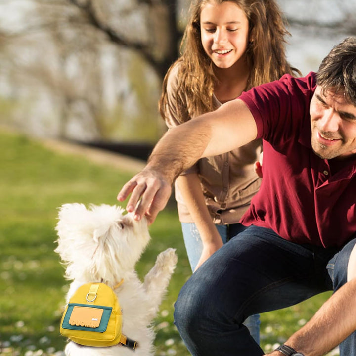 PETCUTE Hunderucksack Geschirr für Hunde,Hunderucksack mit Leine,Haustiergeschirr mit Kotbeutelspend
