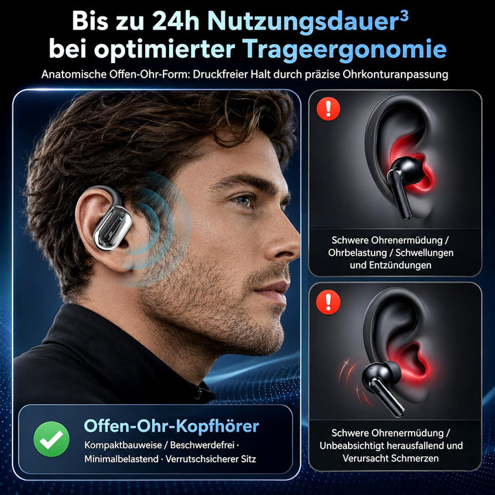 KI-Übersetzungskopfhörer, 144 Sprachen Echtzeit-Übersetzung, Bluetooth 6.1 | 90 Stunden Akkulaufzeit