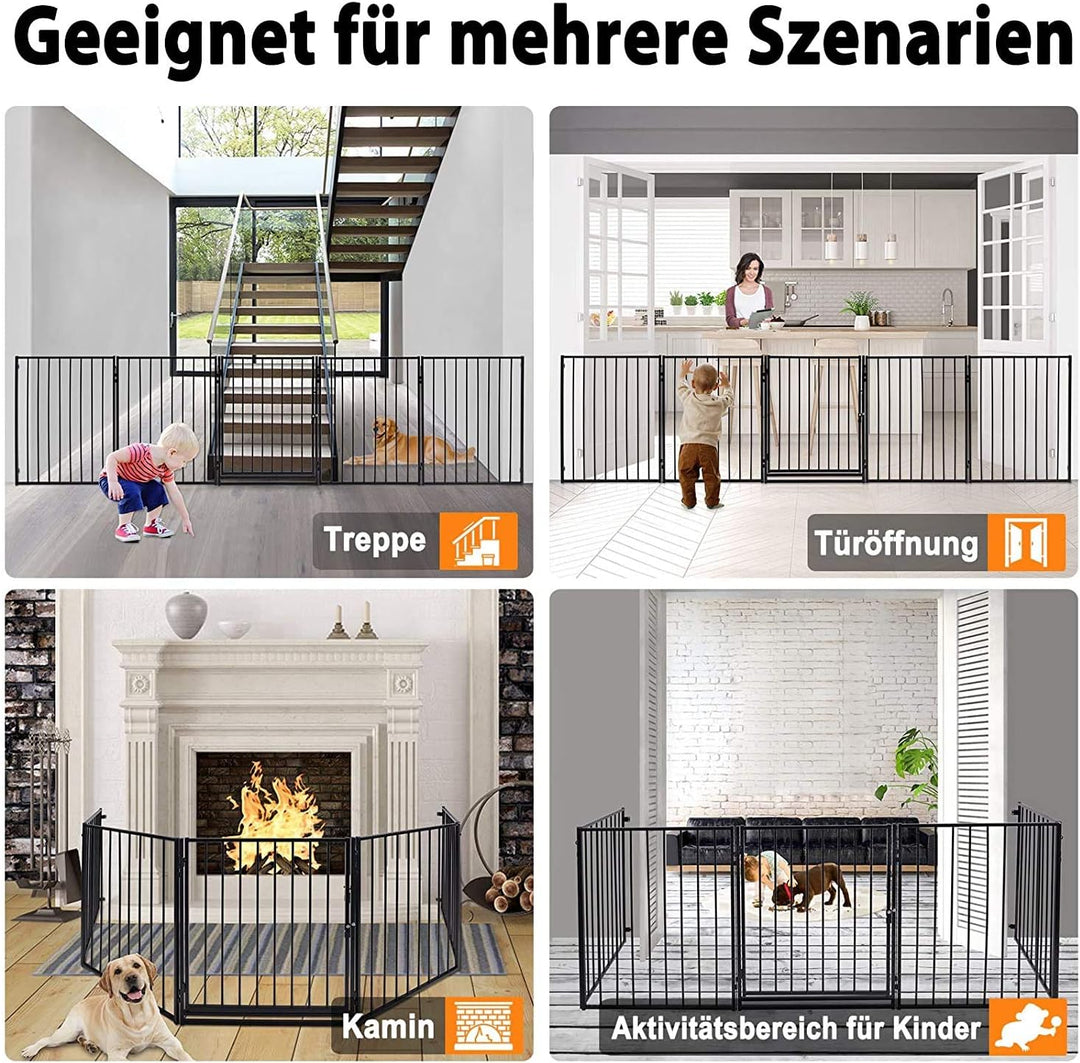 UISEBRT Kaminschutzgitter Metall 5 Stücke Kinderschutzgitter Schwarz Absperrgitter Schutzgitter Kind