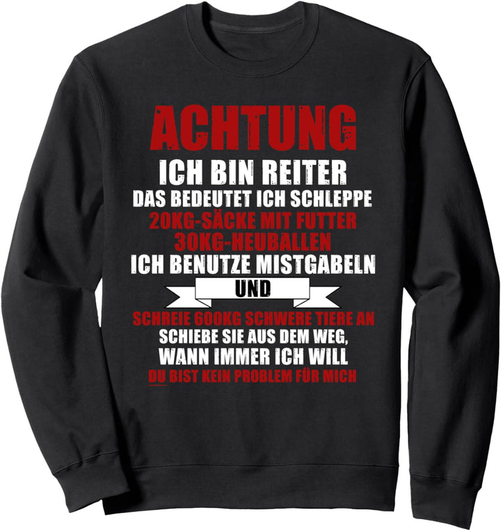 Pferd Dressur Reiten Männer Reiter Pferdejunge Sweatshirt