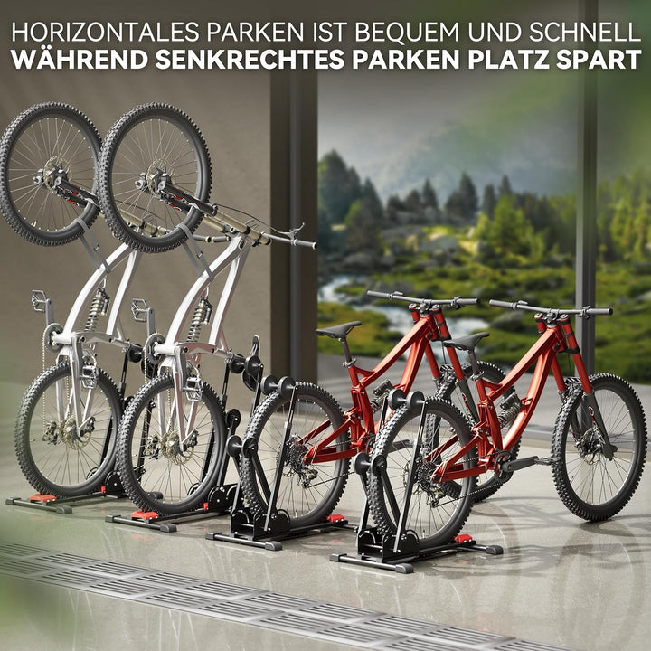 3-in-1 Fahrradständer,Fahrradhalter,Boden fahrrad ständer - Indoor Parken Radhalter für 20-29 Zoll R