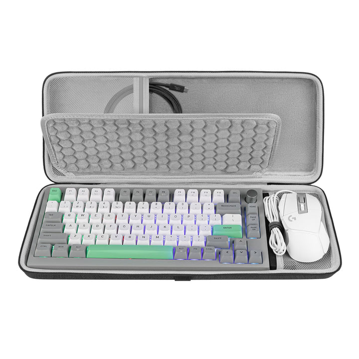 GEEKRIA 75% Tastaturhülle, Hartschalen-Reisetasche für kabellose tragbare Tastatur mit 84 Tasten, ko
