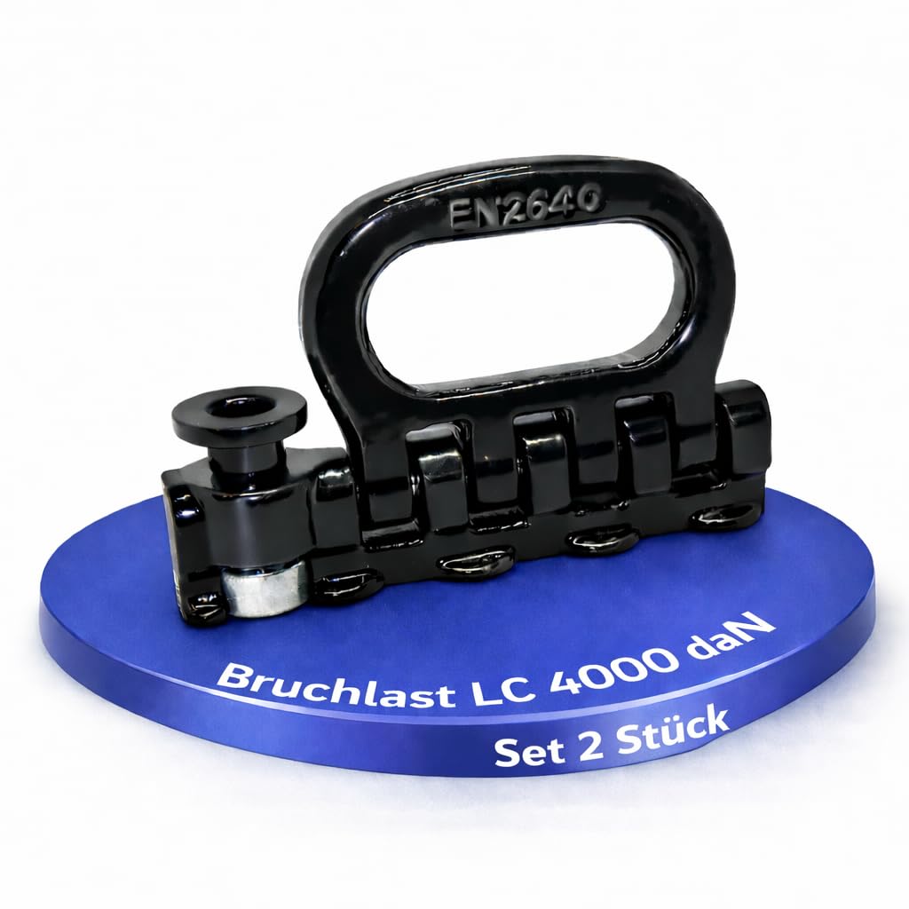 2 Stück Vierfach Fitting Endbeschlag Endfitting für Airlineschiene 4000 daN, klappbar