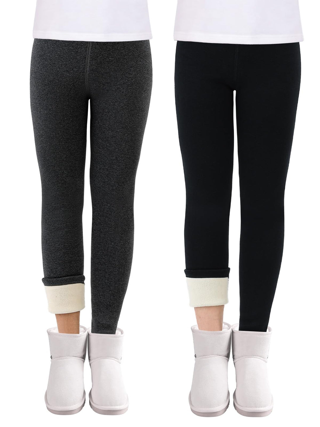 Soudittur Thermo Leggings Mädchen Dicke Gefütterte Thermo Leggings Winter Baumwolle Warm Thermohosen