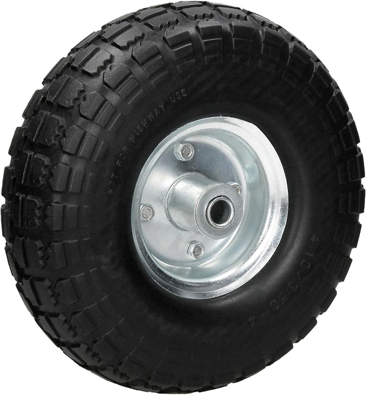 ECD Germany 2 Stück Sackkarrenrad Blockprofil aus pannensicherem PU Vollgummi - 4.10/3.50-4 Ø260x85m