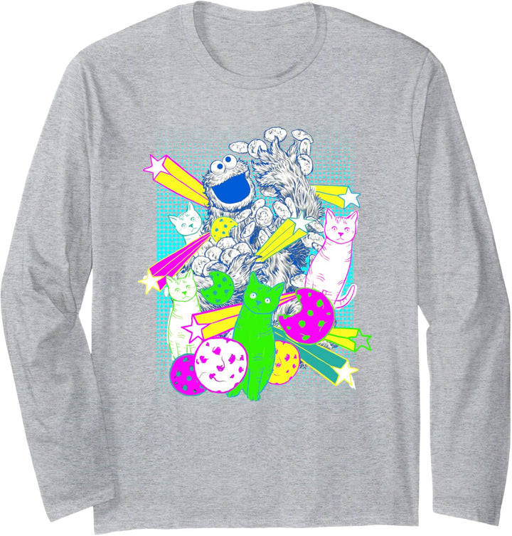 Sesame Street Cookie Monster and Cats Langarmshirt
