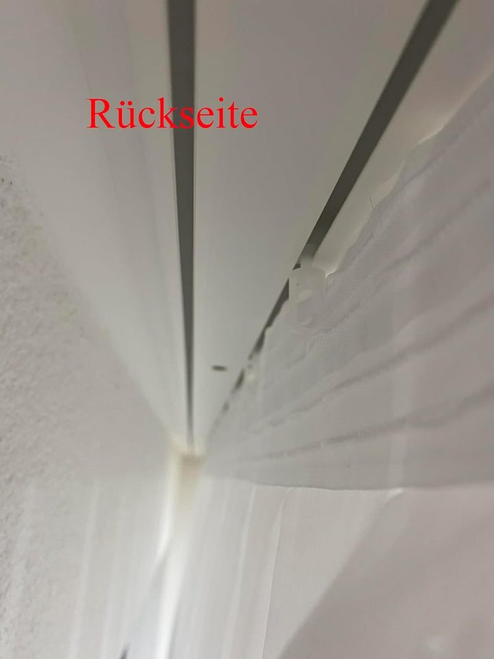 Fertiggardine weiss Store (Breite 400 cm Länge 240 cm), Breite 400 cm Länge 240 cm