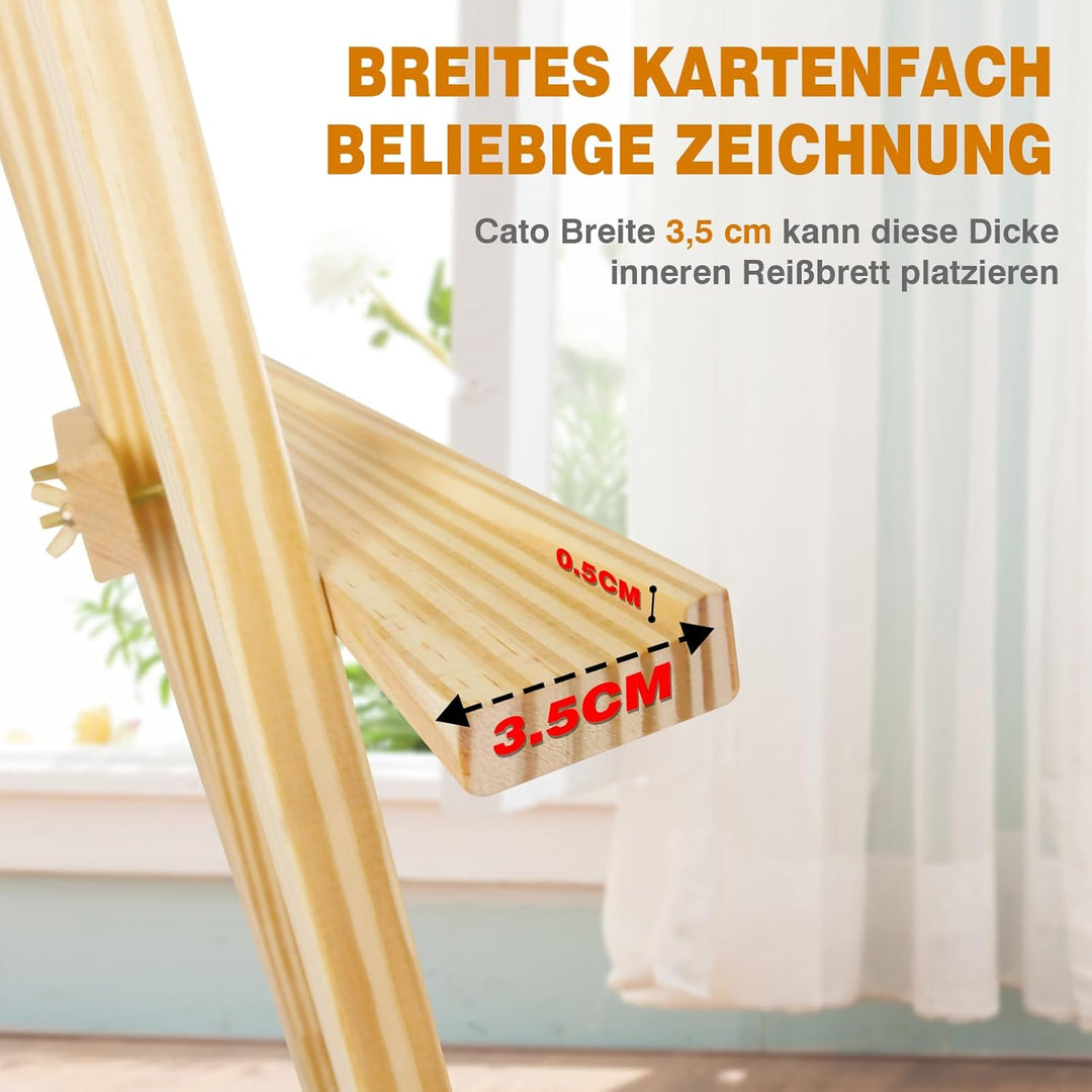Akademie Staffelei. Hochwertige klappbare Holzstaffelei 150cm Für Kinder, Hobbyzeichner &amp; profession