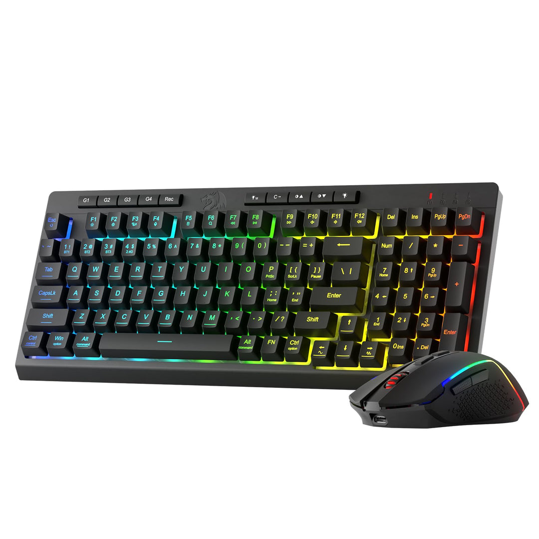 Redragon BS142 Kabellose Gaming-Tastatur- und -Maus-Kombination - K515 PRO RGB-Membrantastatur und M