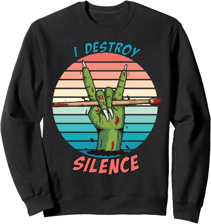 Zombie Schlagzeuger Perkussionist Halloween Sweatshirt