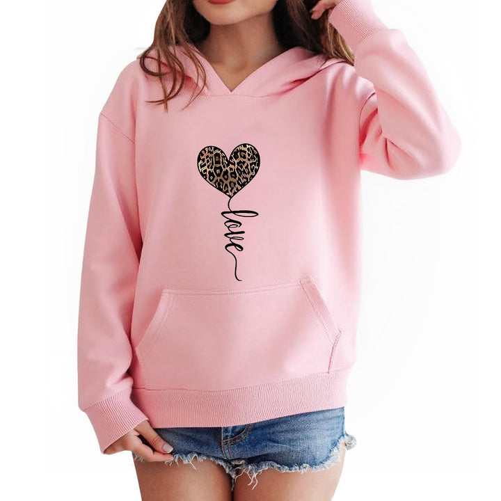 Hoodie Mädchen Kapuzenpullover Leopard Drucke Sweatshirt mit Kapuzen Casual Baumwolle Pullover Langa