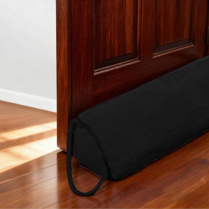 Zugluftstopper für Türen 92 cm Schwarz, Tür Windschutz und Tür Schallschutz aus Stoff, Waschbar und