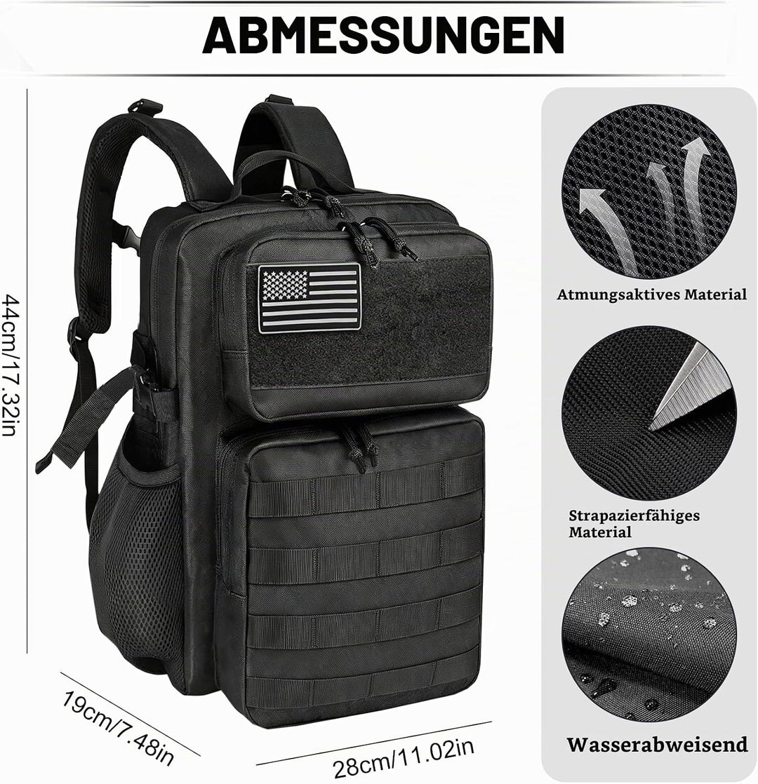 HEMSO Militär Taktischer Rucksack, 25L Wasserdichter Wanderrucksack Bundeswehr Rucksack Molle-Tasche