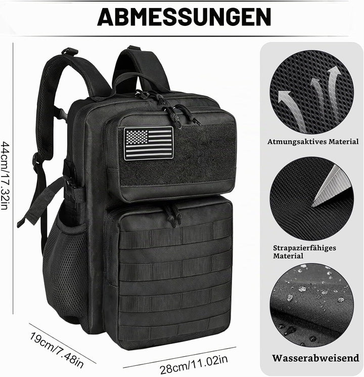 HEMSO Militär Taktischer Rucksack, 25L Wasserdichter Wanderrucksack Bundeswehr Rucksack Molle-Tasche