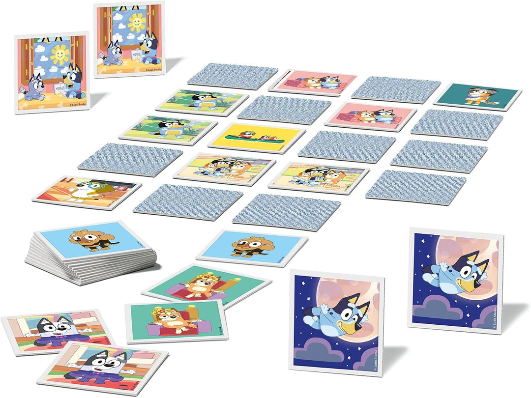 Ravensburger 22646 Memory® Bluey - Der Spieleklassiker für alle Fans der Vorschulserie Bluey, Merksp
