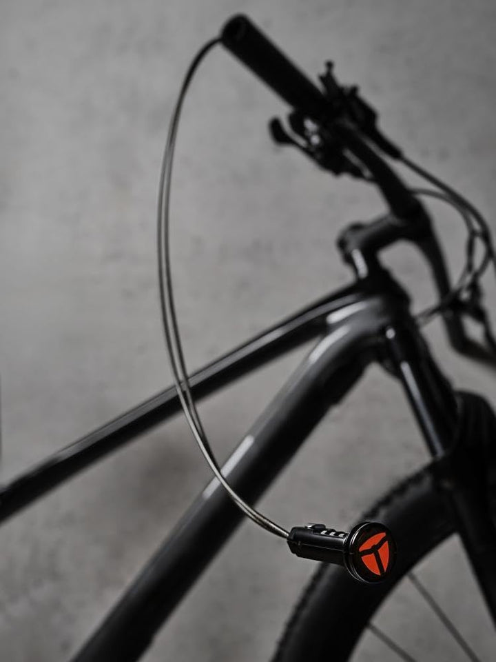 Fahrradschloss im Lenker – 130 cm Zahlenschloss – unauffällig &amp; leicht – für gerade Lenker – Alumini