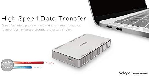 Archgon X70 240GB Silver Thunderbolt 3 Portable External PCIE SSD (up to R/W 1600/1100 MB/s) nur für