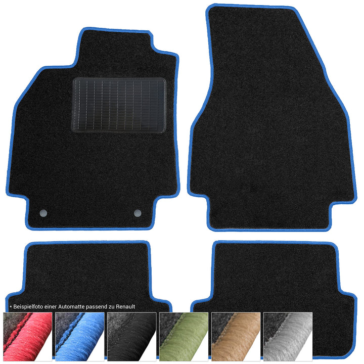 moto-MOLTICO Fussmatten Auto Velours Autoteppiche Schwarz Automatten Set 4-teilig passend für Dacia