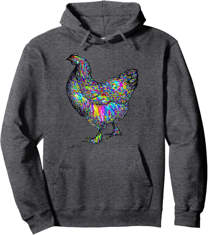 Psychedelic Chicken Bird Pullover Hoodie