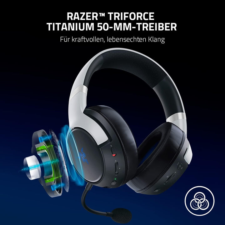 Razer Kaira Pro - Dual Wireless PlayStation 5 Headset mit Haptik HyperSense, 50 mm-Treiber, Hypercle