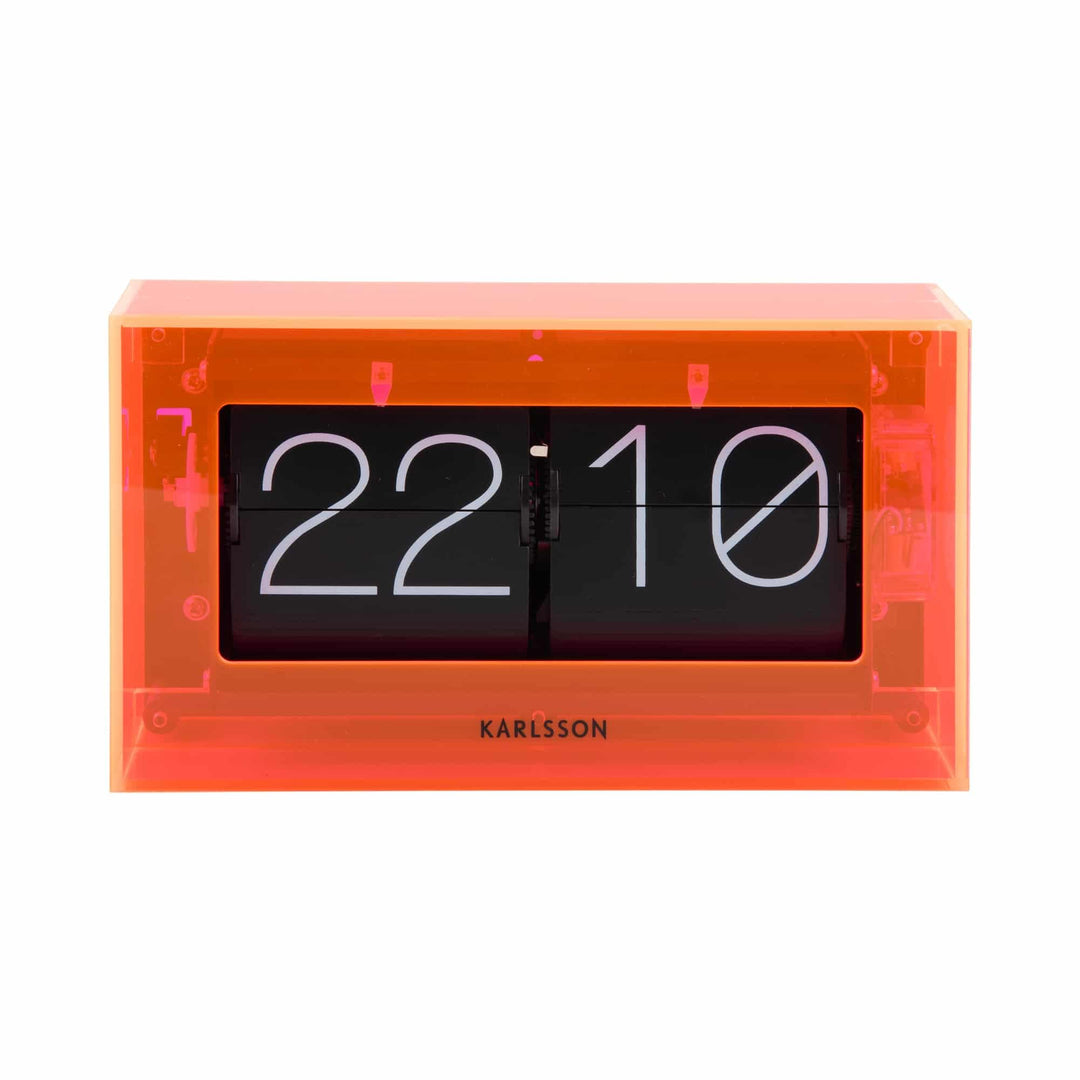 Karlsson Tischuhr Boxed Flip - Orange - 20.7x7.1x11.7cm