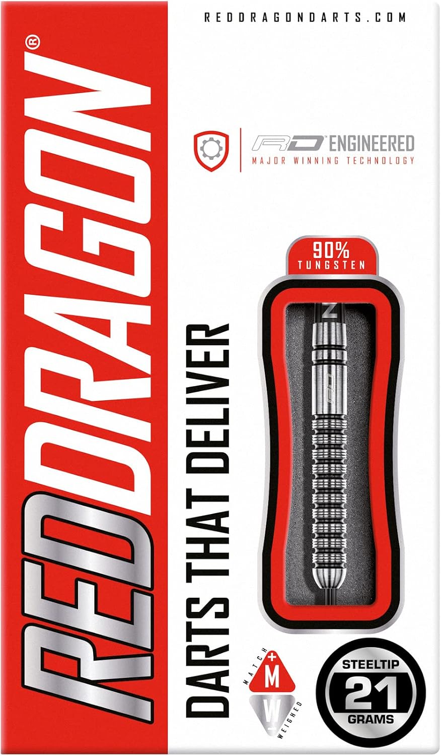 RED DRAGON Gian Van Veen Premium Wolfram Darts Set mit Flüge und Stielen 21.0 Gramm, 21.0 Gramm