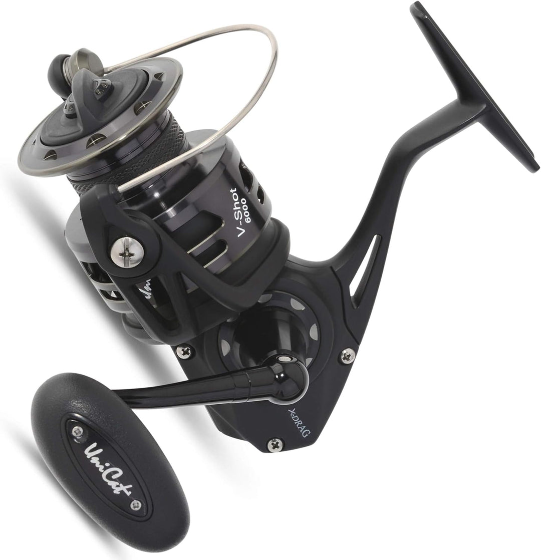 Uni Cat Unisex – Erwachsene Spinnrolle V-Shot 6000, Schwarz