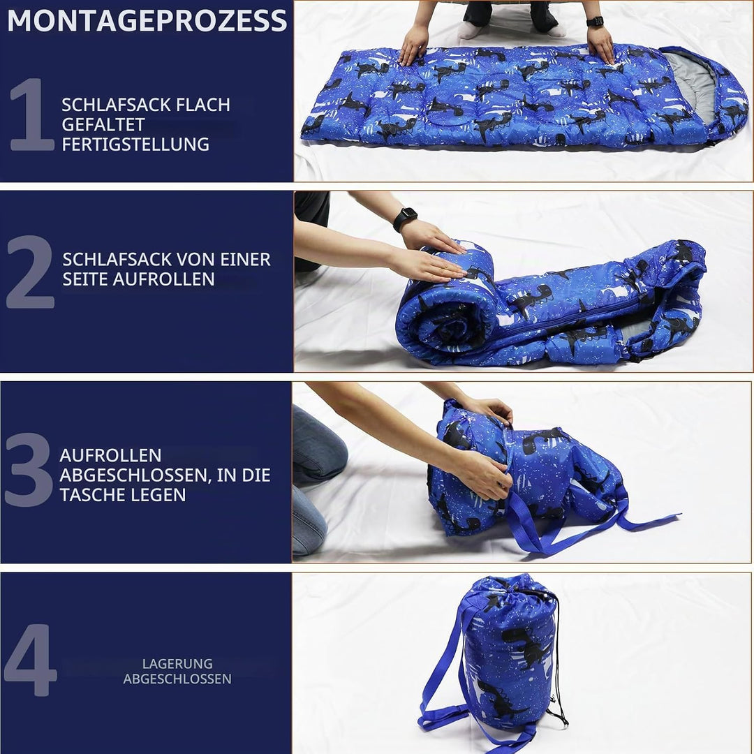 tuphen Kinder-Schlafsäcke – Camping-Schlafsäcke mit Tragetasche – kompakter Schlafsack zum Wandern,