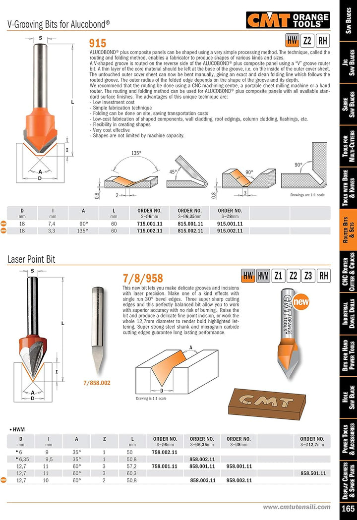 CMT Orange Tools 758.001.11 – Erdbeere für Buchstaben 60 Grad HM S 6 D 12.7 Z 3