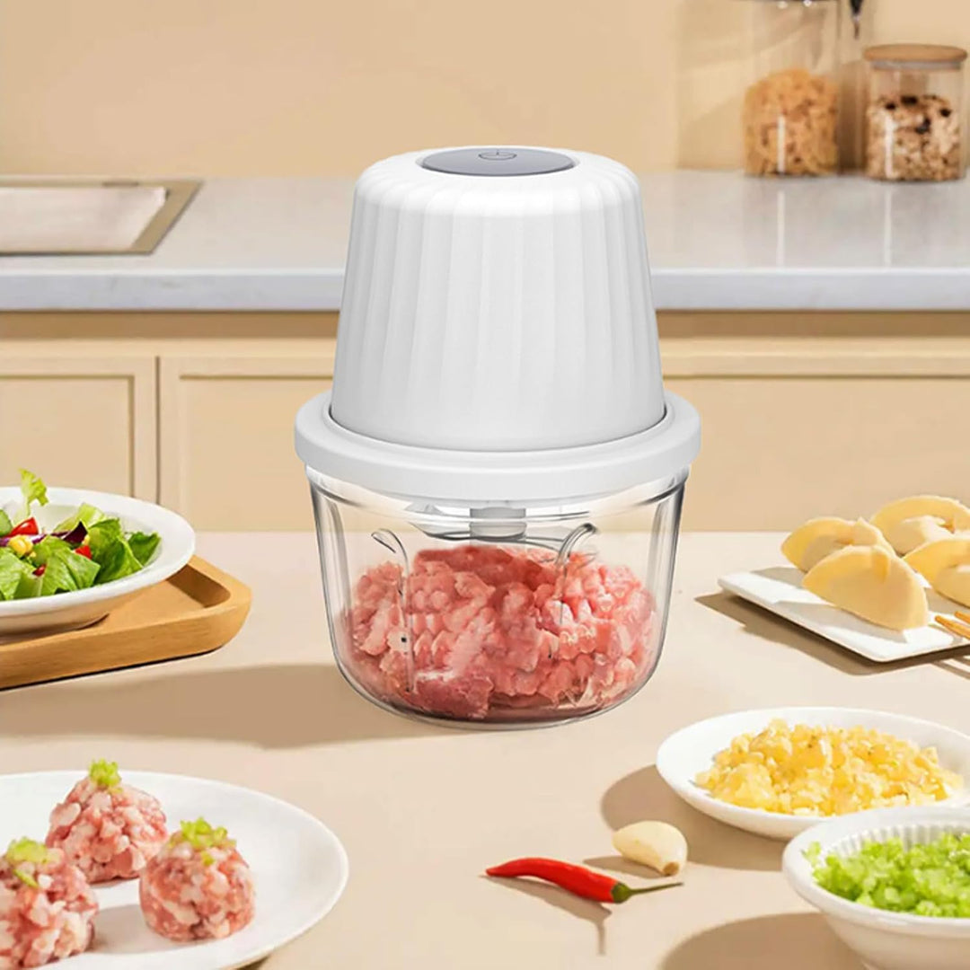 Zwiebelschneider Elektrisch, 400ml Zwiebel Zerkleinerer Elektrisch Multizerkleinerer Küche Aufladbar