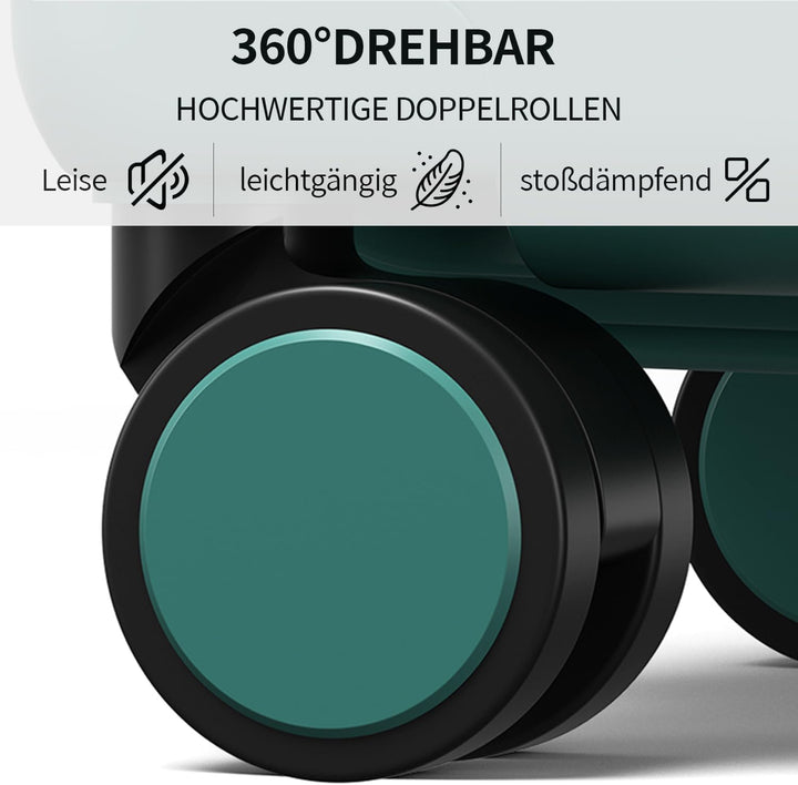 Hartschalenkoffer gross aus Polypropylen - Leicht Reisekoffer L Dunkelgrün, L Dunkelgrün