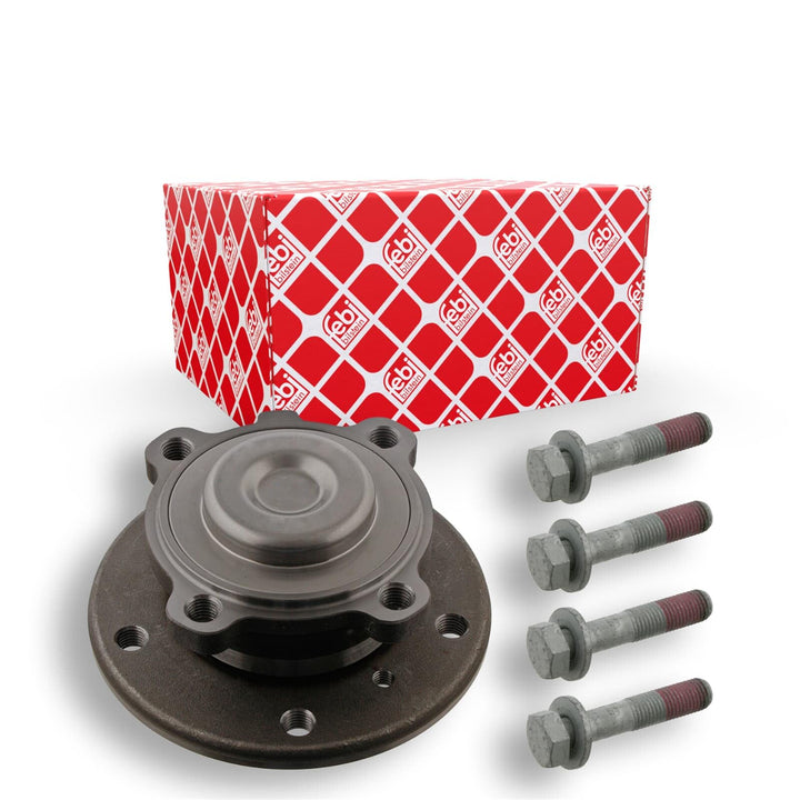 febi bilstein 24572 Radlagersatz mit Radnabe, ABS-Impulsring und Anbaumaterial , 1 Stück