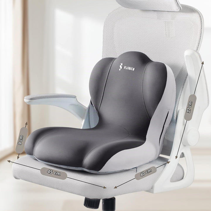 FLORICH Sitzkissen Orthopädisch und Lendenstützkissen Memory-Schaum Ergonomisches Sitzkissen einteil