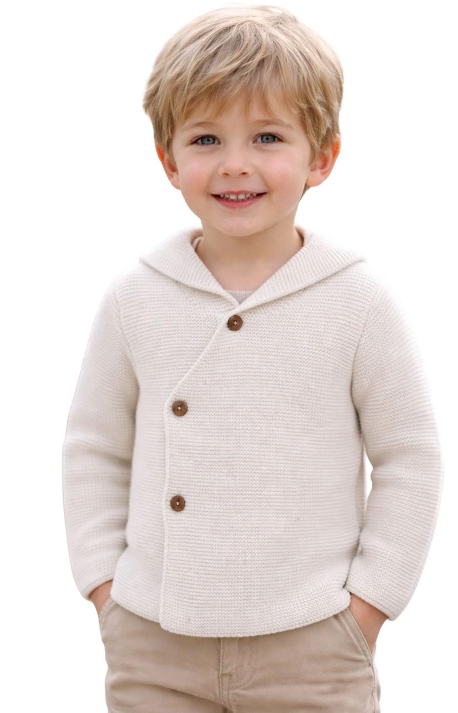 Minora Baby Strickjacke mit Kapuzenpullover für Jungen und Mädchen - Hoodie Sweatshirt - Unisex Card