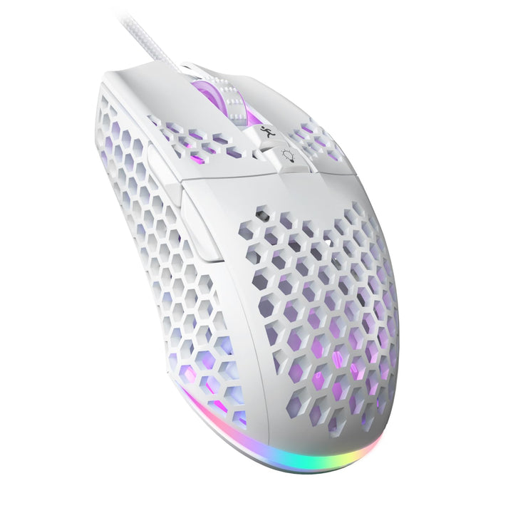 SOLAKAKA SM900 Gaming-Maus mit Wabenstruktur, 12800 DPI, 7 programmierbare Tasten, leichte Gaming-Ma
