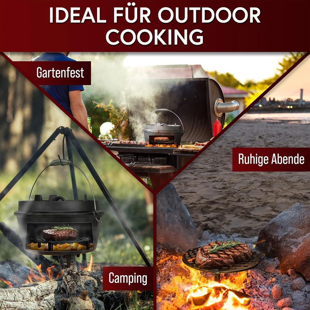 Gusseisen Stapelrost für 4,5 Liter Dutch Oven [Ø 20 cm]– Einsatz für Dutch Oven – Staple Grate – Gus