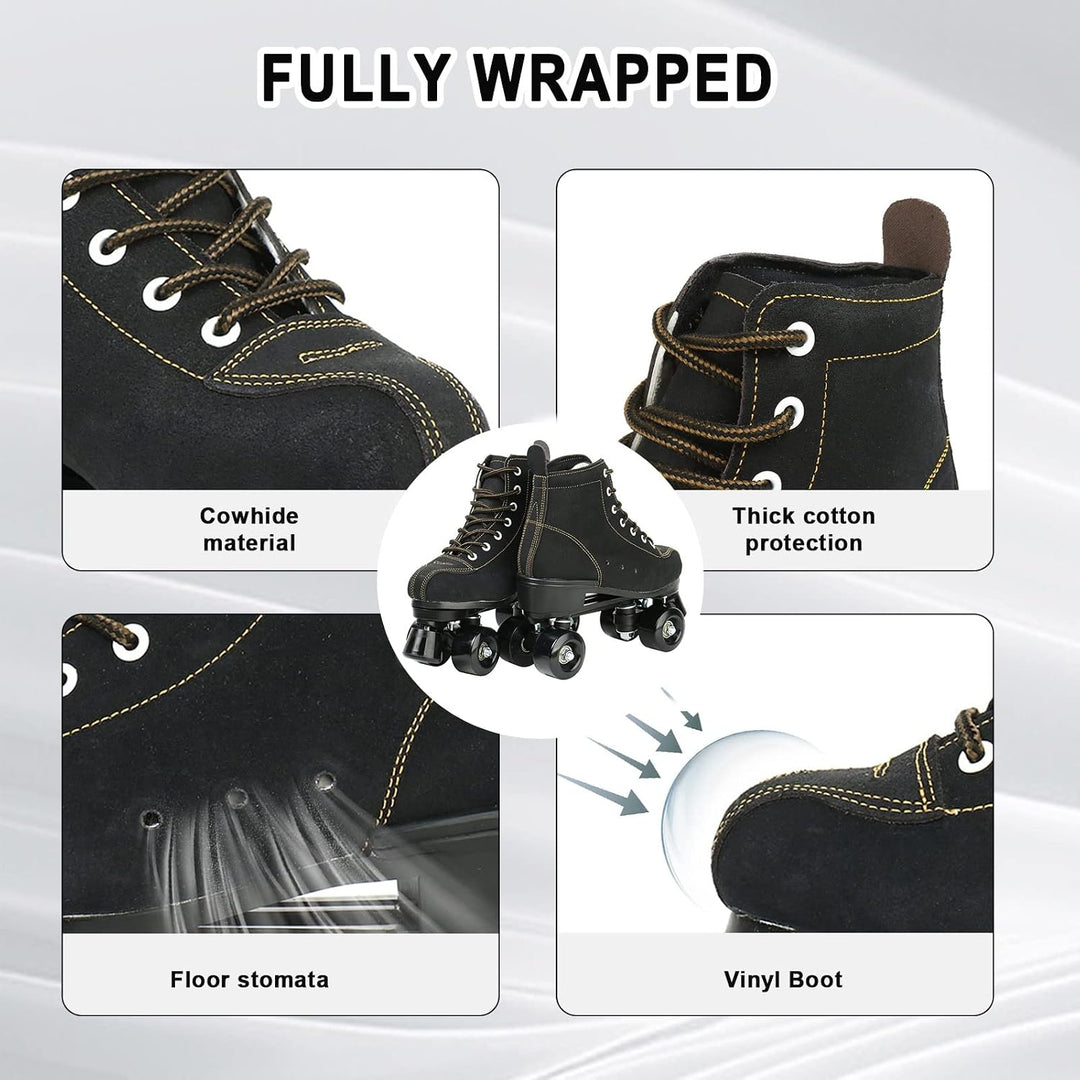 wilverz Rollschuhe Doppelreihige Rollschuhe Verstellbare Vierrad-Rollschuhe für den Aussenbereich, G