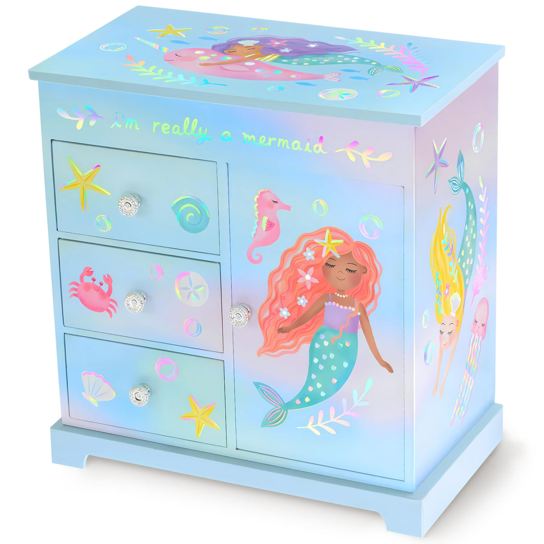 Giggle &amp; Honey® Meerjungfrau Kindergeburtstag Gastgeschenke Mädchen – Music Box Schmuckkästchen mit