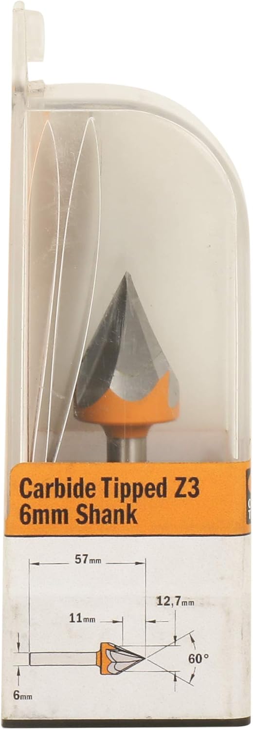 CMT Orange Tools 758.001.11 – Erdbeere für Buchstaben 60 Grad HM S 6 D 12.7 Z 3