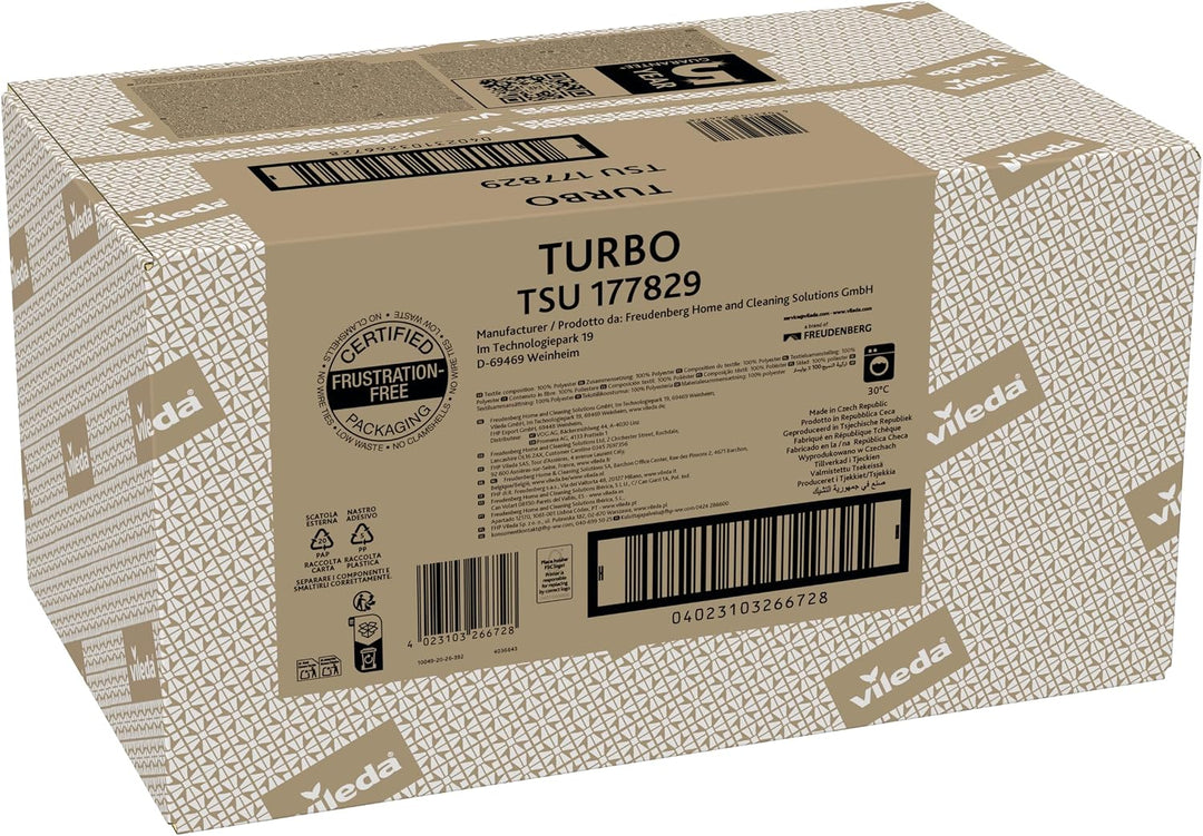 Vileda Turbo 2in1 Wischmopp-Set mit Fusspedal, Teleskopstiel