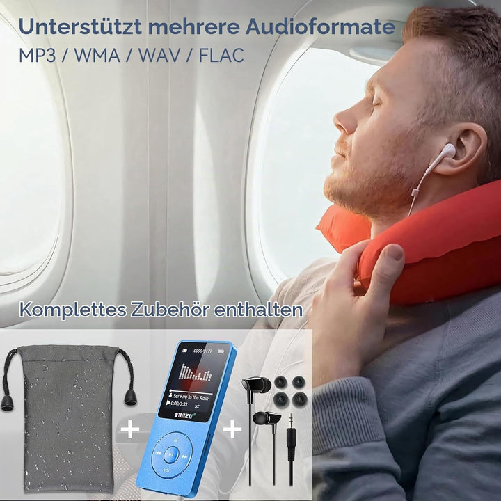 RUIZU MP3 Player 64GB Bluetooth 5.3 mit Tastensteuerung Königsblau, Königsblau