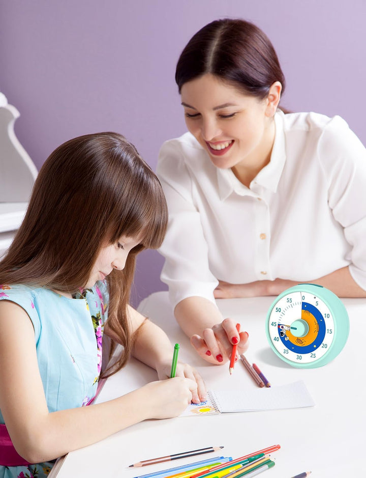 Visueller Timer für Kinder, 60-Minuten Countdown für Klassenzimmer Büro Küche, Schreibtisch Timer Ki