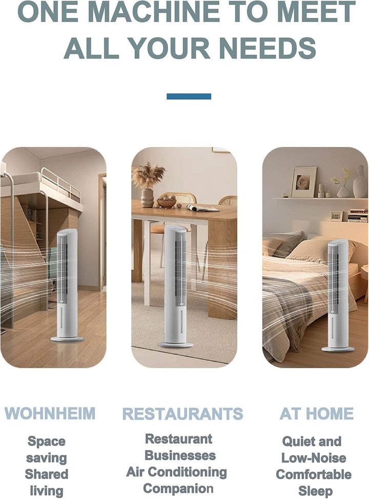 VLites Turmventilator mit Wasserkühlung Luftkühler | 3 Geschwindigkeiten, 60°-Oszillation, 3L Wasser