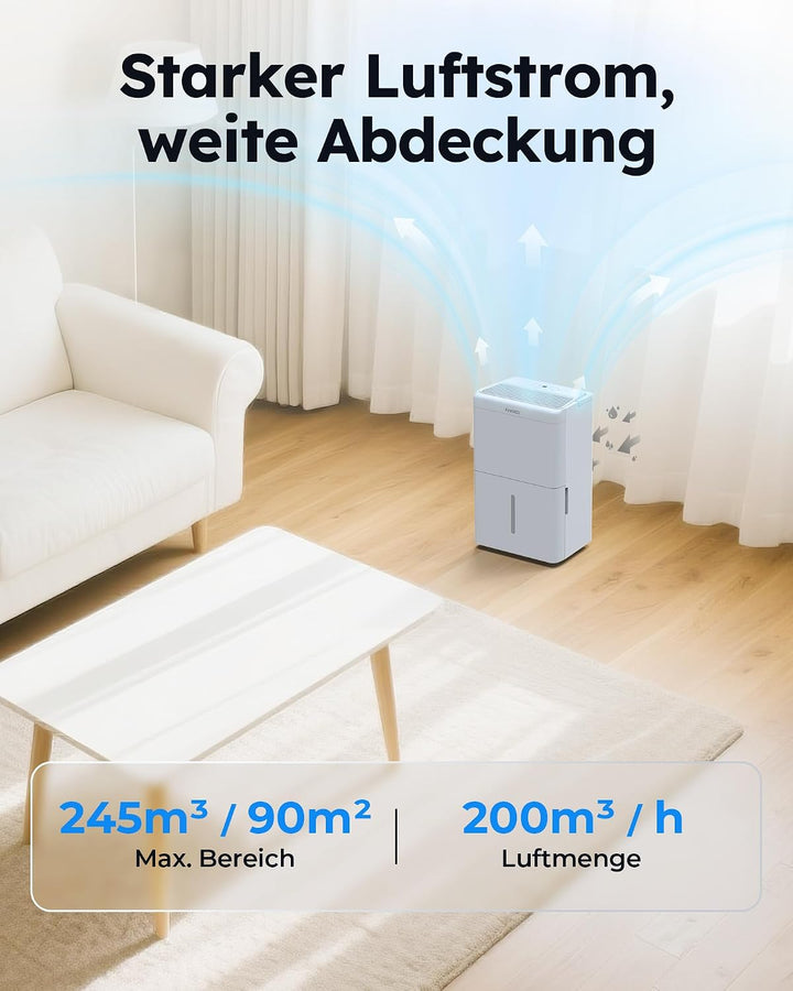 Kresico xWolei Luftentfeuchter elektrisch 30L, Entfeuchter elektrisch, Luftentfeuchter Keller für Rä