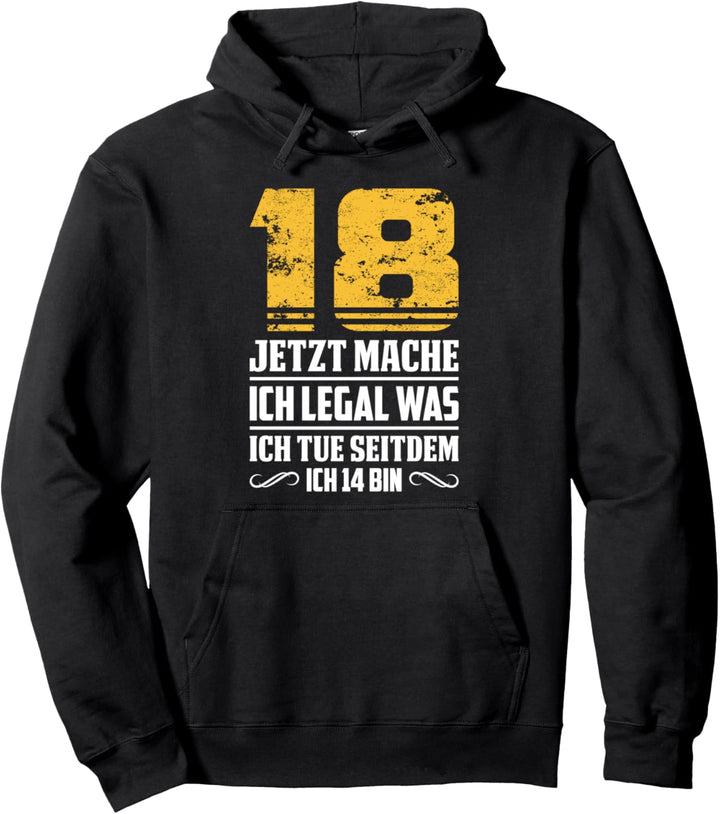 18. Geburtstag Jahre lustiger Spruch Junge Mädchen Pullover Hoodie