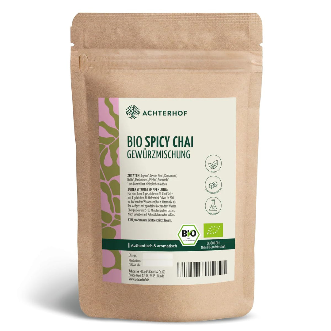 Chai Spicy Gewürzmischung 250g | zuckerfrei | authentische Spicy Chai Latte Mischung | nur Bio-Gewür