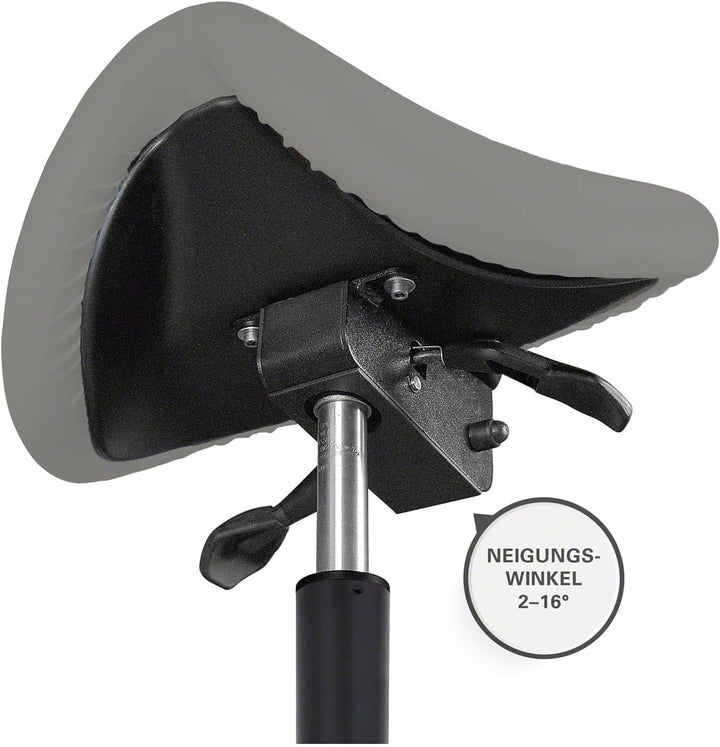 Sport-Tec Sattelhocker Standard mit Polster und Rollen, Rollhocker, Arbeitshocker Grau, Grau