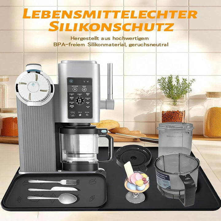 Gleitunterlage für Ninja Creami Eismaschine NC700/500/300 Arbeitsplattenmatte, 3 Stück Silikonmatte